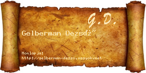 Gelberman Dezső névjegykártya